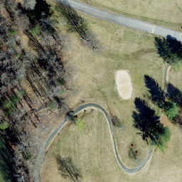 Sand Volleyball Court, NC — aerial view
