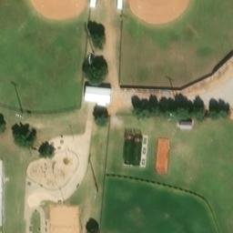 Sand Volleyball Court, Hennessey, OK — aerial view