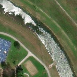 Sand Volleyball Court, Tulsa, OK — aerial view
