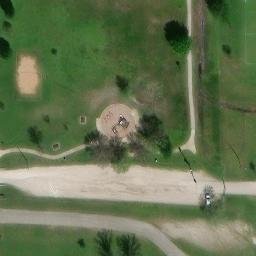 Sand Volleyball Court, Tulsa, OK — aerial view