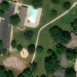 Sand Volleyball Court, Tulsa, OK — aerial view