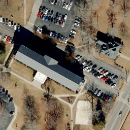 Sand Volleyball Court, Louisburg, NC — aerial view