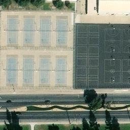 Sand Volleyball Court, Porterville, CA — aerial view