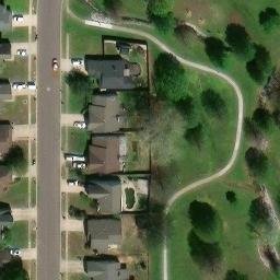 Grass Volleyball Court, Tulsa, OK — aerial view