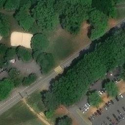 Sand Volleyball Court, NC — aerial view