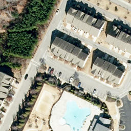 Sand Volleyball Court, Wake Forest, NC — aerial view
