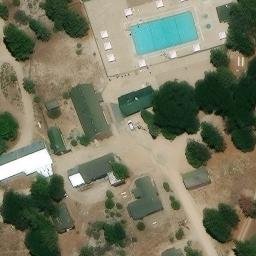 Sand Volleyball Court, Kernville, CA — aerial view