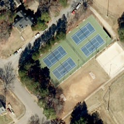 Sand Volleyball Court, Raleigh, NC — aerial view