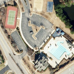 Sand Volleyball Court, Cary, NC — aerial view