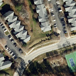 Sand Volleyball Court, Cary, NC — aerial view