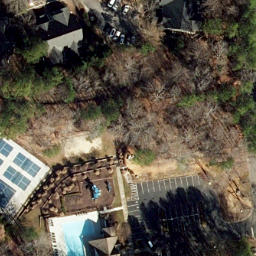 Sand Volleyball Court, Cary, NC — aerial view