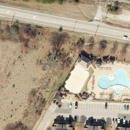 Sand Volleyball Court, Raleigh, NC — aerial view