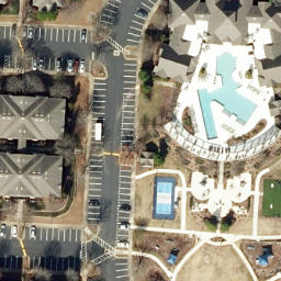 Sand Volleyball Court, Raleigh, NC — aerial view