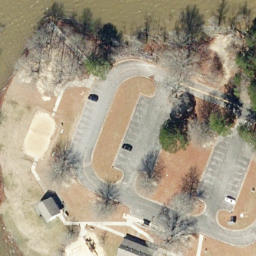 Sand Volleyball Court, NC — aerial view