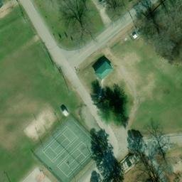 Sand Volleyball Court, Spring City, TN — aerial view