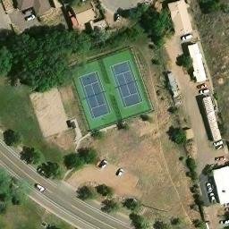 Volleyball Court, Santa Fe, NM — aerial view
