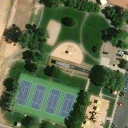 Sand Volleyball Court, Santa Fe, NM — aerial view