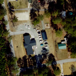 Sand Volleyball Court, Lucama, NC — aerial view