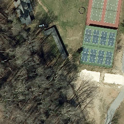 Sand Volleyball Court, NC — aerial view