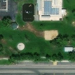 Sand Volleyball Court, Wasco, CA — aerial view