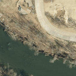 Sand Volleyball Court, Asheville, NC — aerial view