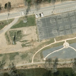 Sand Volleyball Court in Haywood County, NC — aerial view