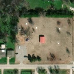 Grass Volleyball Court, Yukon, OK — aerial view