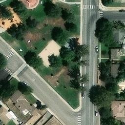 Sand Volleyball Court, Shafter, CA — aerial view