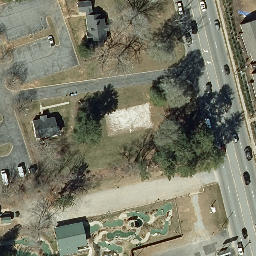Sand Volleyball Court, NC — aerial view