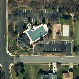 Sand Volleyball Court, Huntersville, NC — aerial view