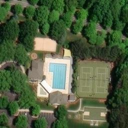 Sand Volleyball Court, Huntersville, NC — aerial view
