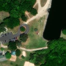 Sand Volleyball Court, NC — aerial view