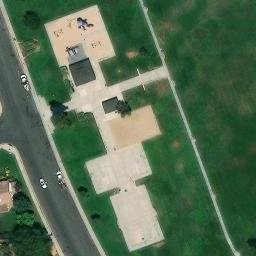 Sand Volleyball Court, Greenacres, CA — aerial view
