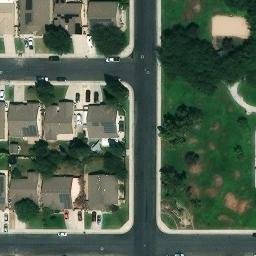 Sand Volleyball Court, Greenacres, CA — aerial view