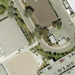 Sand Volleyball Court, California Polytechnic State University, CA — aerial view
