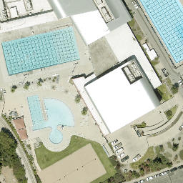 Sand Volleyball Court, San Luis Obispo, CA — aerial view