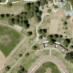 Sand Volleyball Court, San Luis Obispo, CA — aerial view