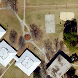 Sand Volleyball Court, Mount Olive, NC — aerial view