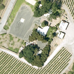 Sand Volleyball Court, Los Berros, CA — aerial view