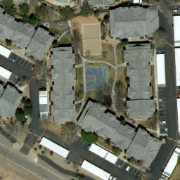 Sand Volleyball Court, Albuquerque, NM — aerial view