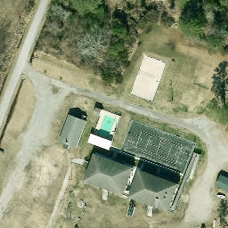 Sand Volleyball Court, Vandemere, NC — aerial view