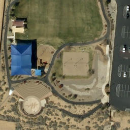 Sand Volleyball Court, Albuquerque, NM — aerial view
