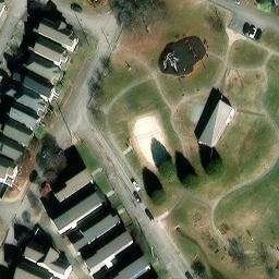 Sand Volleyball Court, Chattanooga, TN — aerial view