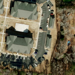 Sand Volleyball Court, NC — aerial view