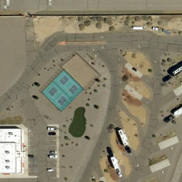 Sand Volleyball Court, NM — aerial view