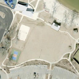 Volleyball Court, India Hook, SC — aerial view