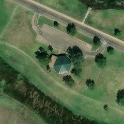 Sand Volleyball Court, Canyon, TX — aerial view