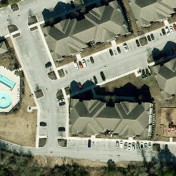 Liberty Pointe Volleyball Court, Midway Park, NC — aerial view