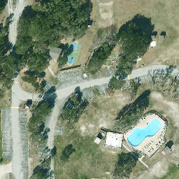 Sand Volleyball Court, Atlantic Beach, NC — aerial view