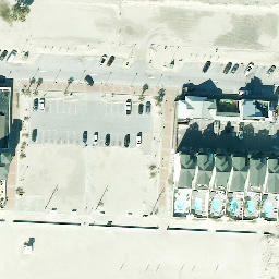 Sand Volleyball Court, Atlantic Beach, NC — aerial view